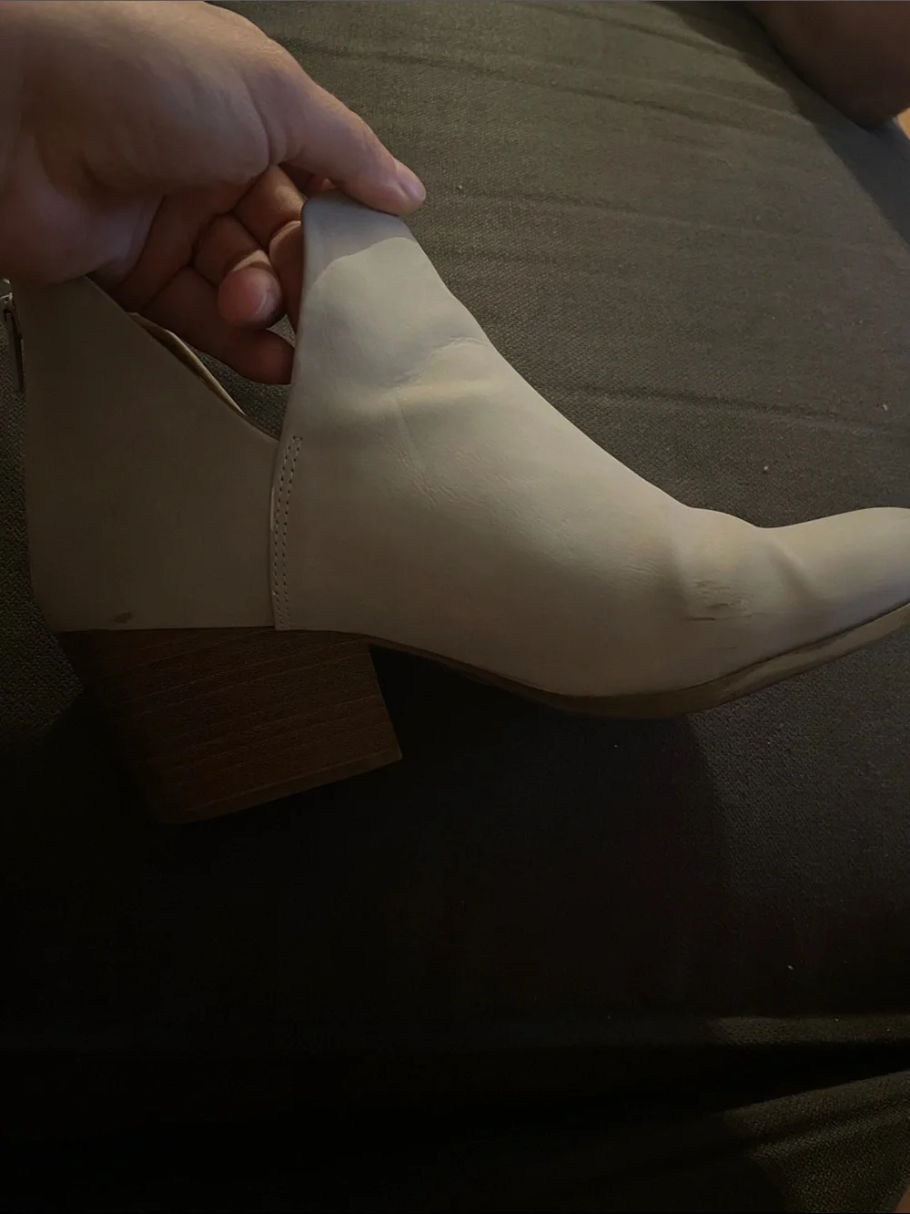 Light Grey Women's Ankle Booties with Pointed Toe